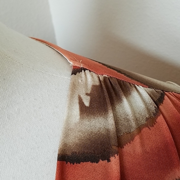 Boston Proper Orange, Cream, Brown Top - Picture 4 of 8